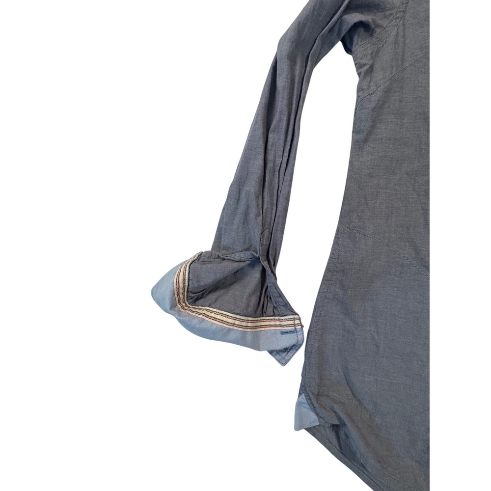 Tommy Hilfiger Popover Tunic‎ Womens M Blue Chambray Long Sleeve Pockets - Picture 4 of 12